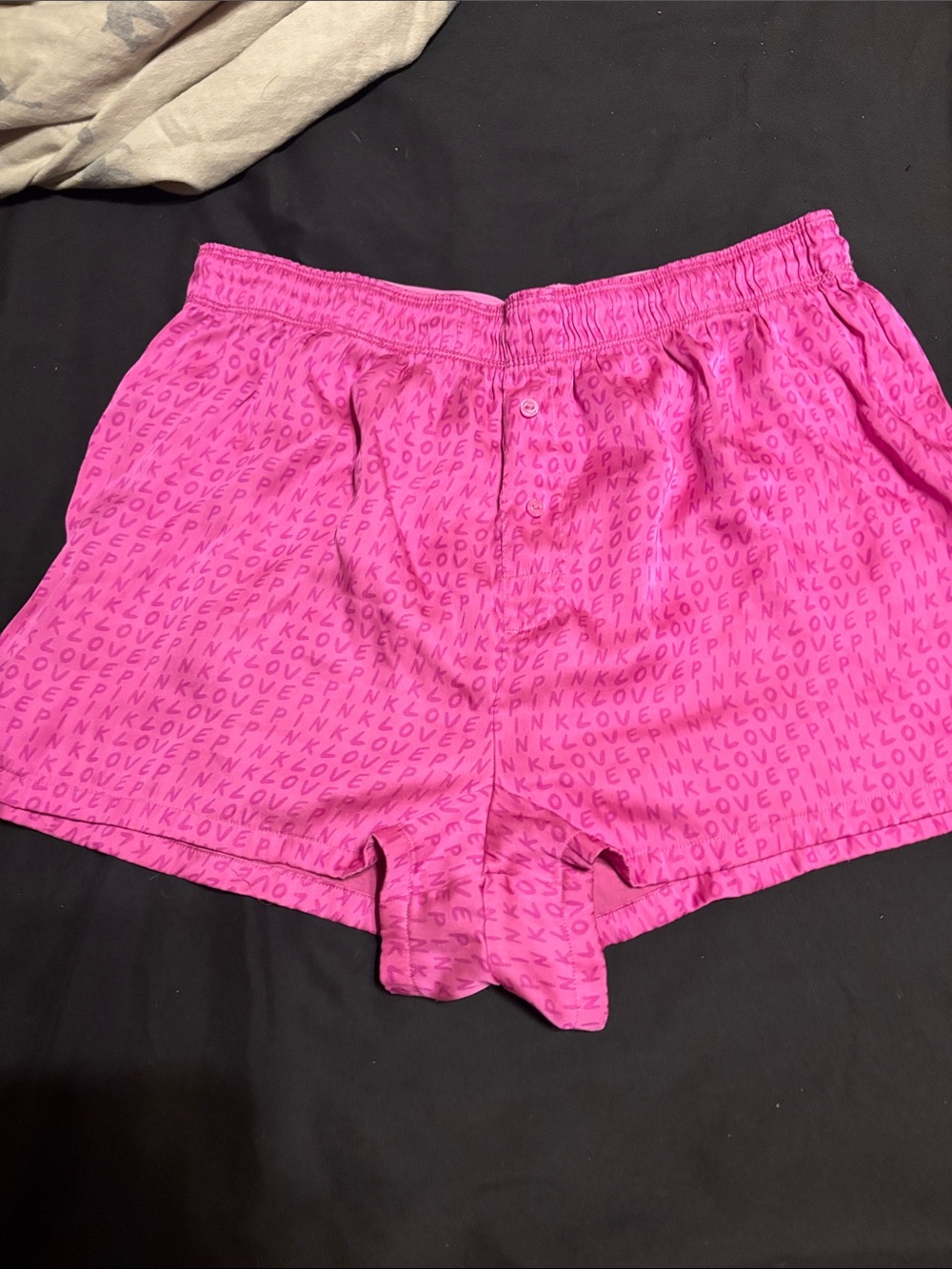PINK Victoria's Secret Bright Pink Logo Boxy Lounge Shorts